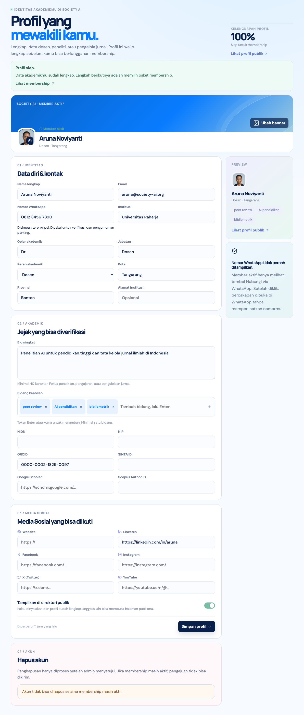 3. Complete your profile